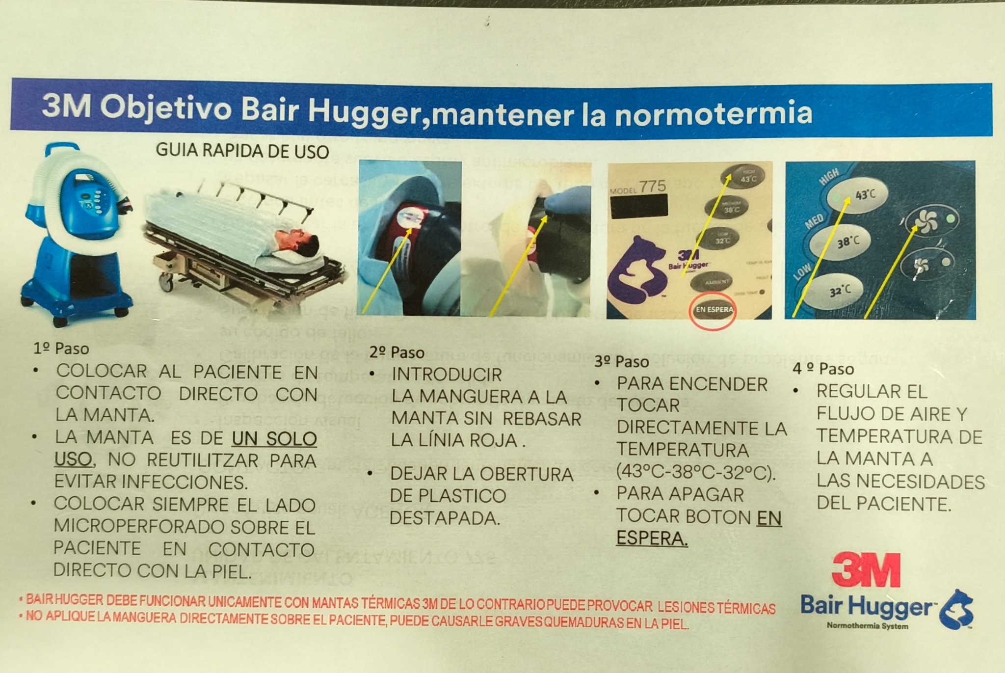 Guia ràpida d’ús del Bair Hugger 775