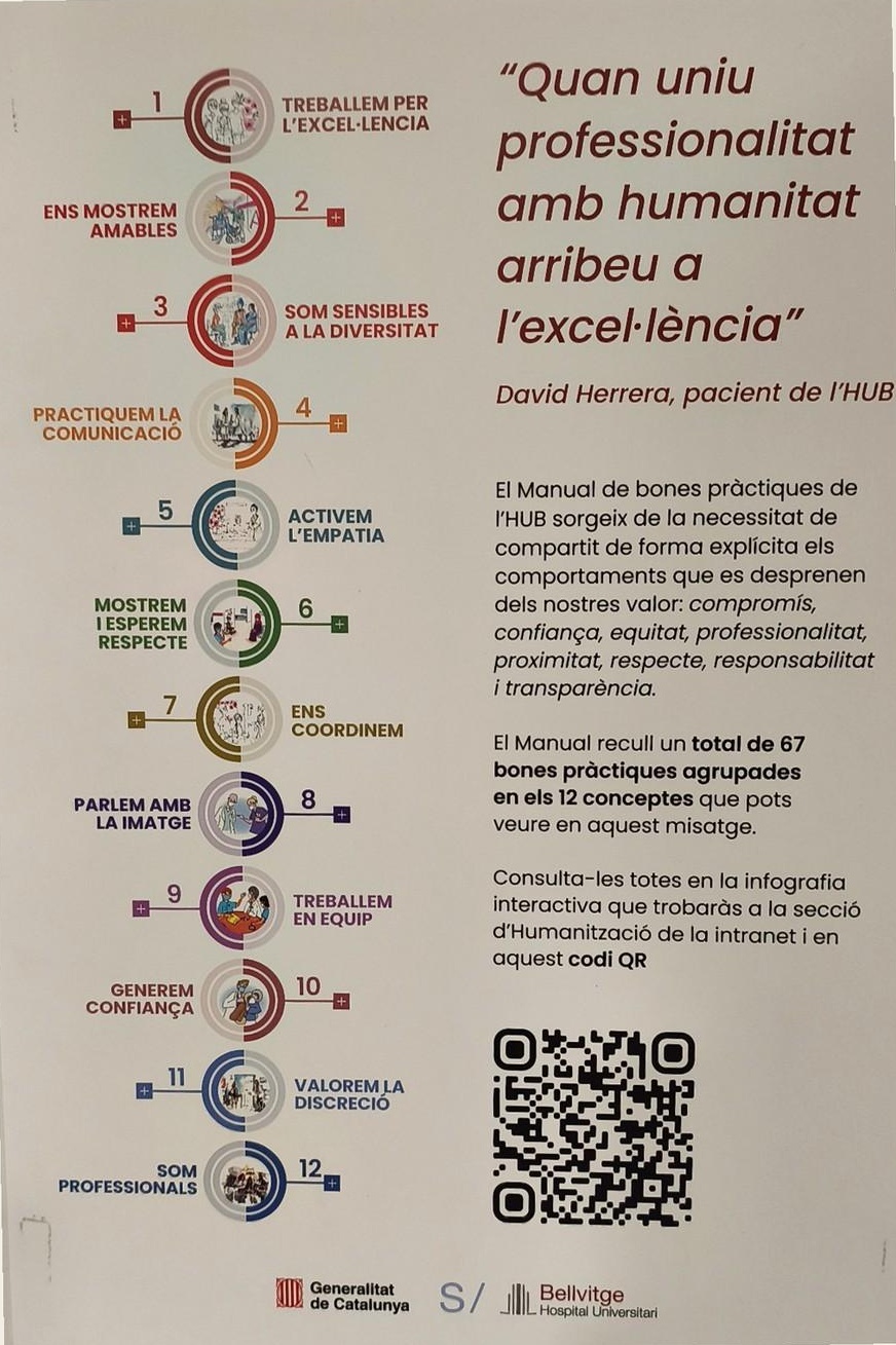 Infografia de bones pràctiques i humanització de l’HUB