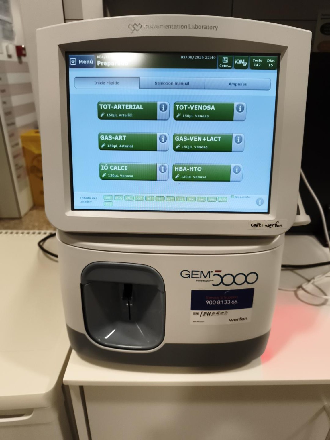 Gasómetro GEM Premier 5000