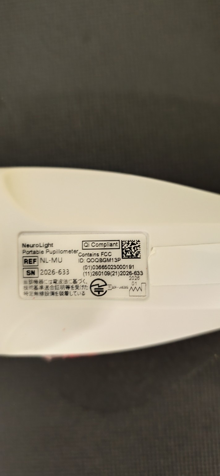 Etiqueta identificativa del pupil·lòmetre NeuroLight NL-MU