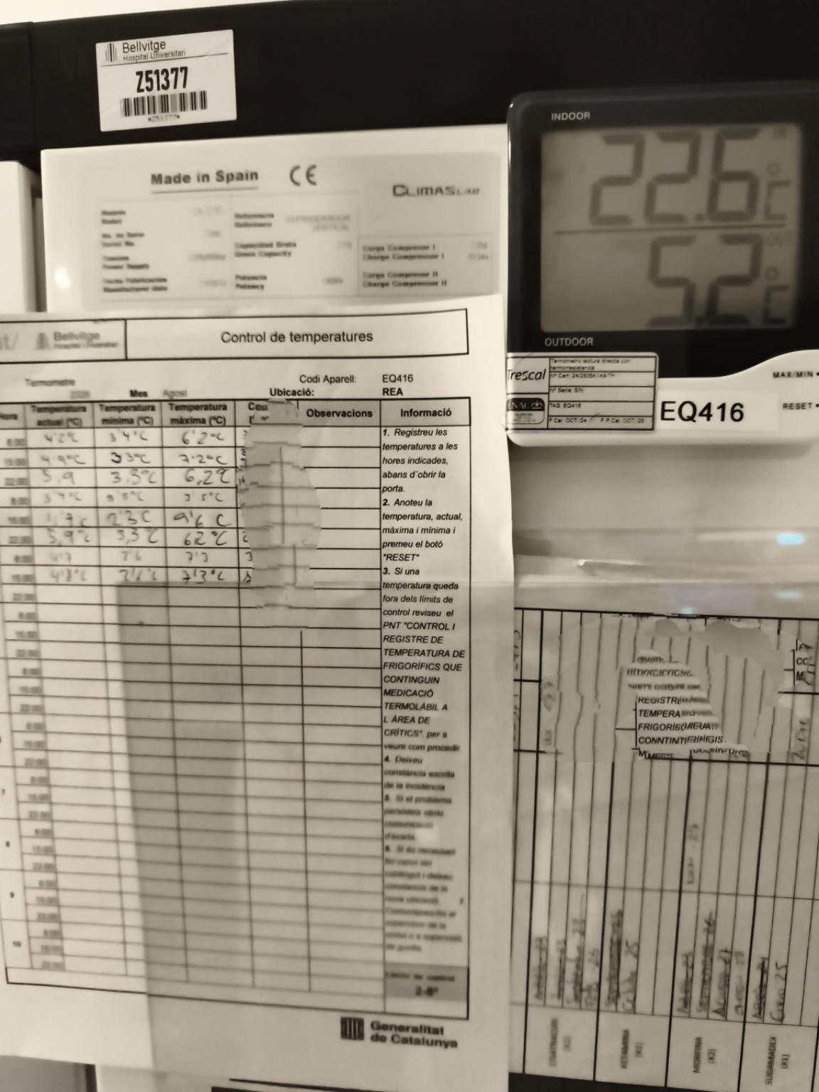 Control de temperatura de la nevera