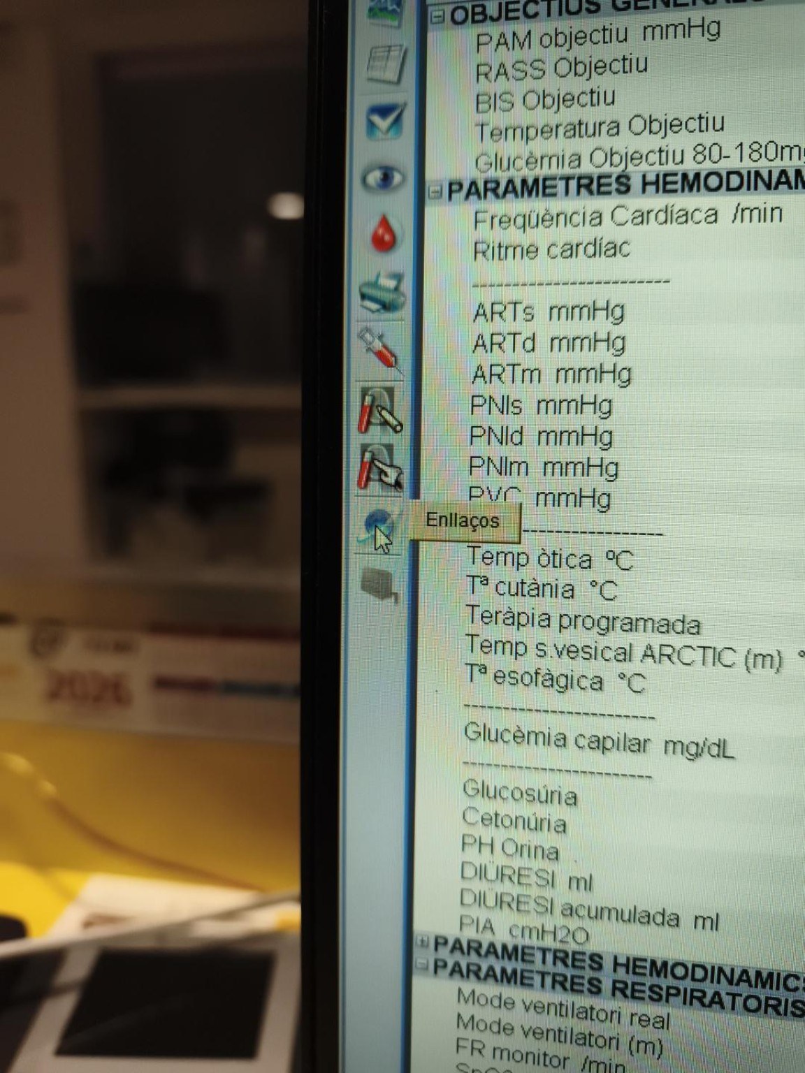 Accés a l’opció Enllaços